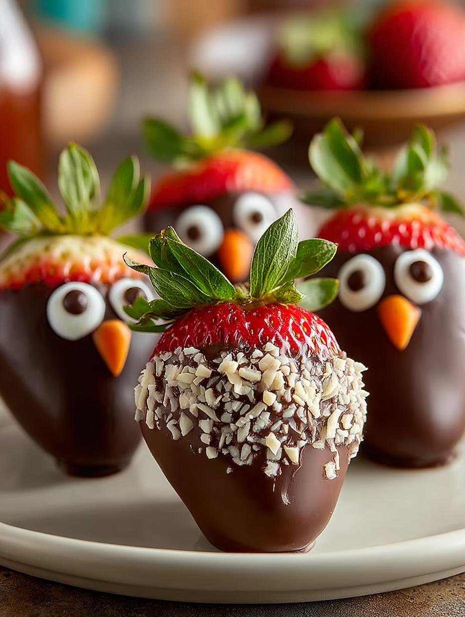 Delicious chocolate covered strawberries with sprinkles ready to serve