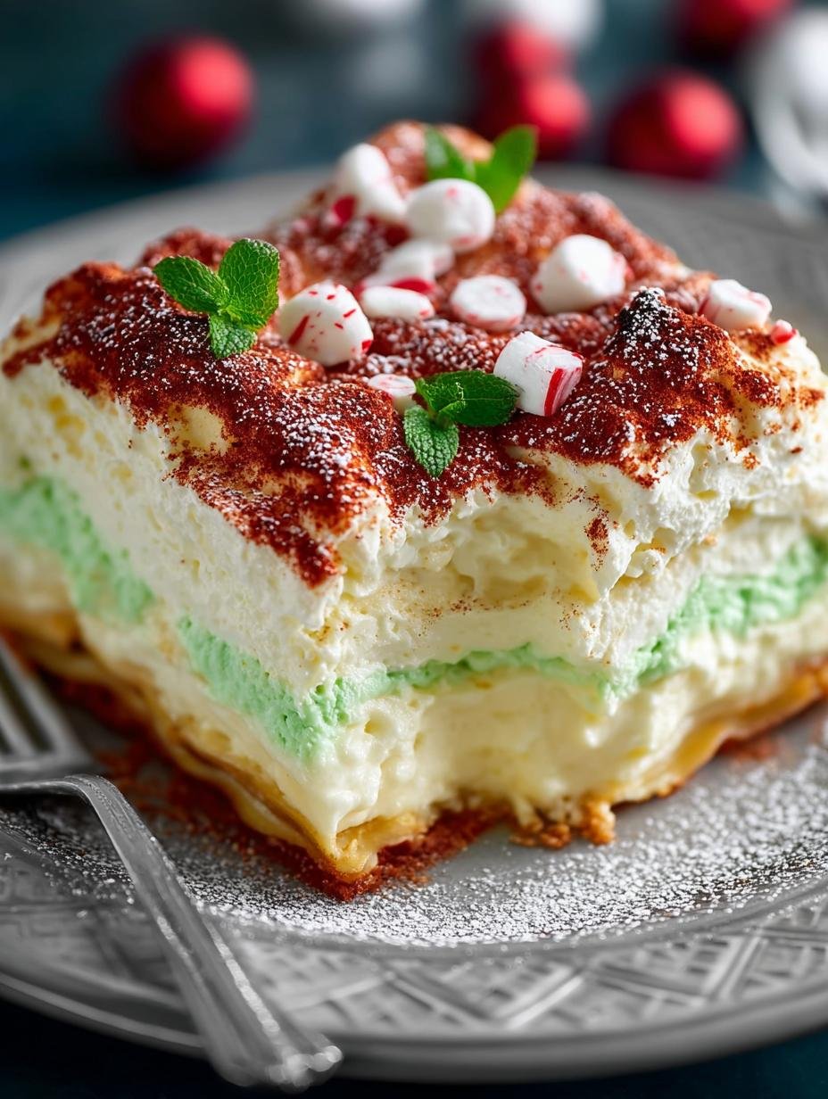 Christmas Lasagna with Peppermint Pudding Recipe Delight - Christmas Lasagna with Peppermint Pudding Recipe - main visual representation