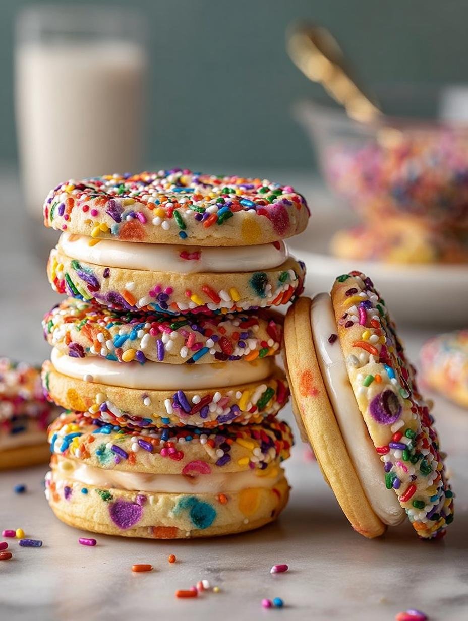 Funfetti Sandwich Cookies Recipe: 24 Colorful Treats - Funfetti Sandwich Cookies Recipe - additional detail