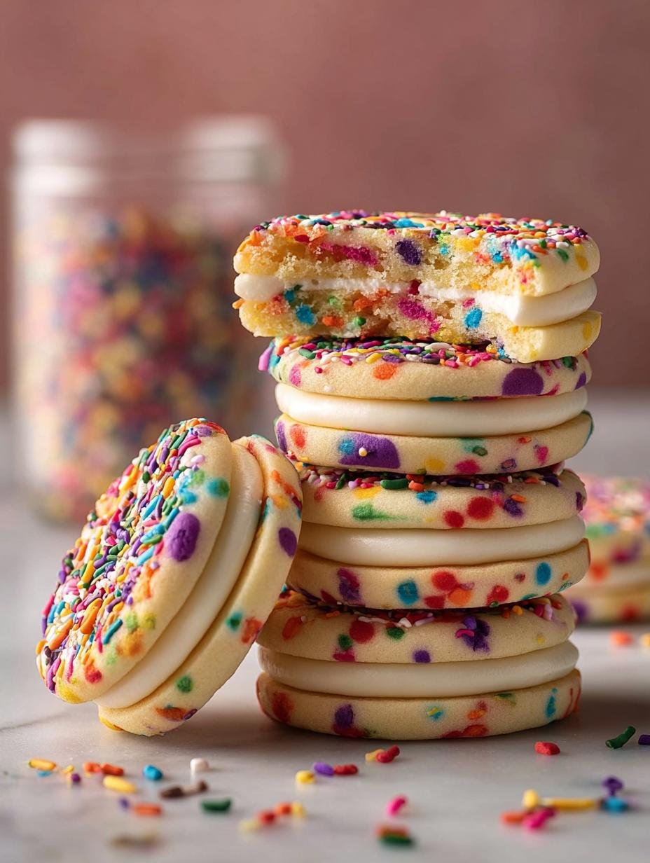 Funfetti Sandwich Cookies Recipe: 24 Colorful Treats