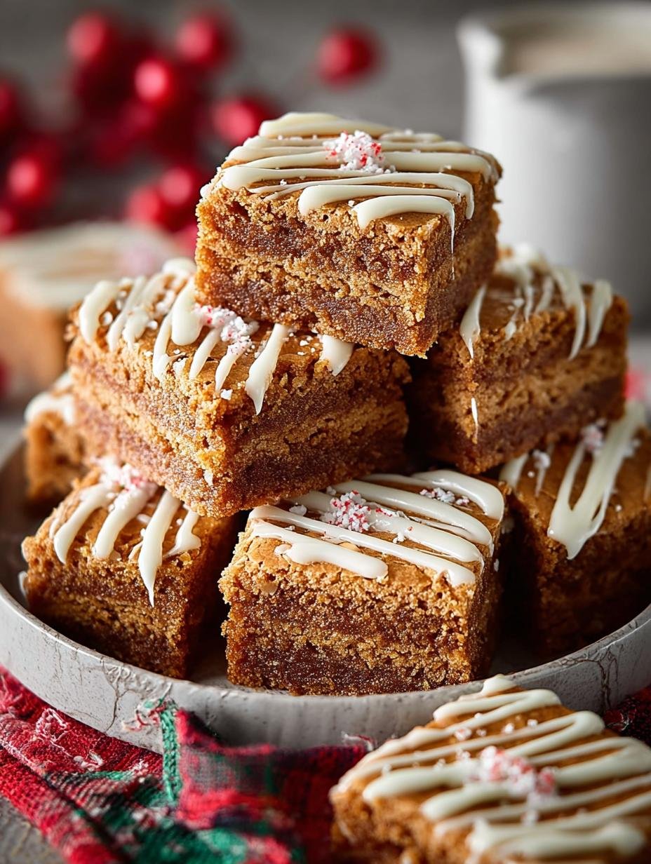 Gingerbread Blondies with White Chocolate Drizzle Recipe - Gingerbread Blondies with White Chocolate Drizzle Recipe - main visual representation