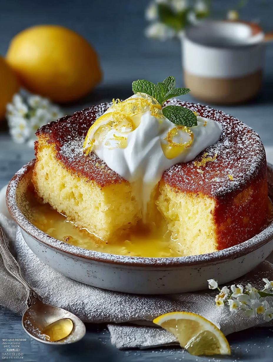 Indulge in Fluffy Lemon Ricotta Spoon Cake with Syrup Delight - Indulge in Fluffy Lemon Ricotta Spoon Cake with Syrup Delight - main visual representation