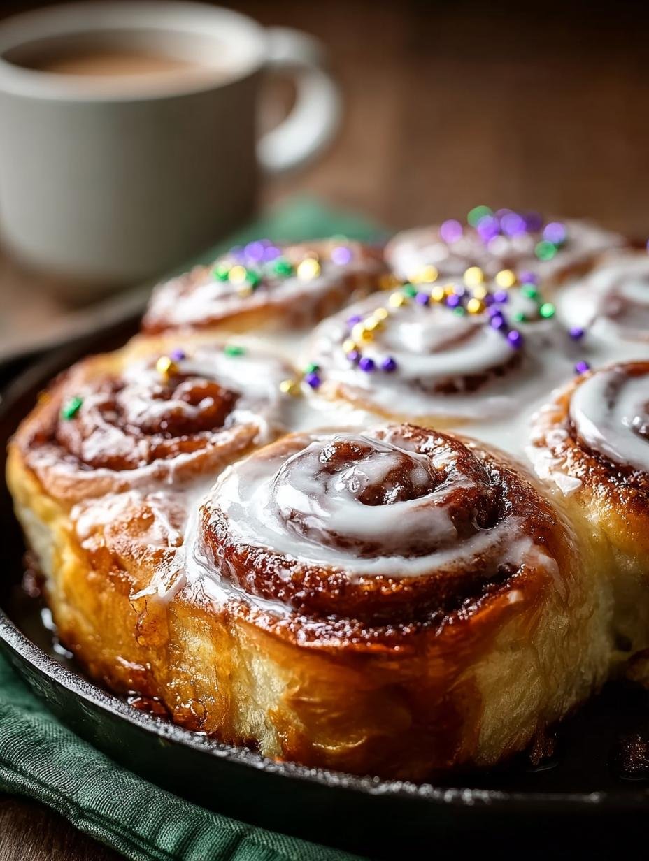 Delicious King Cake Cinnamon Rolls Recipe to Savor - King Cake Cinnamon Rolls - main visual representation