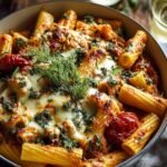One Pot Spicy Pesto Rigatoni