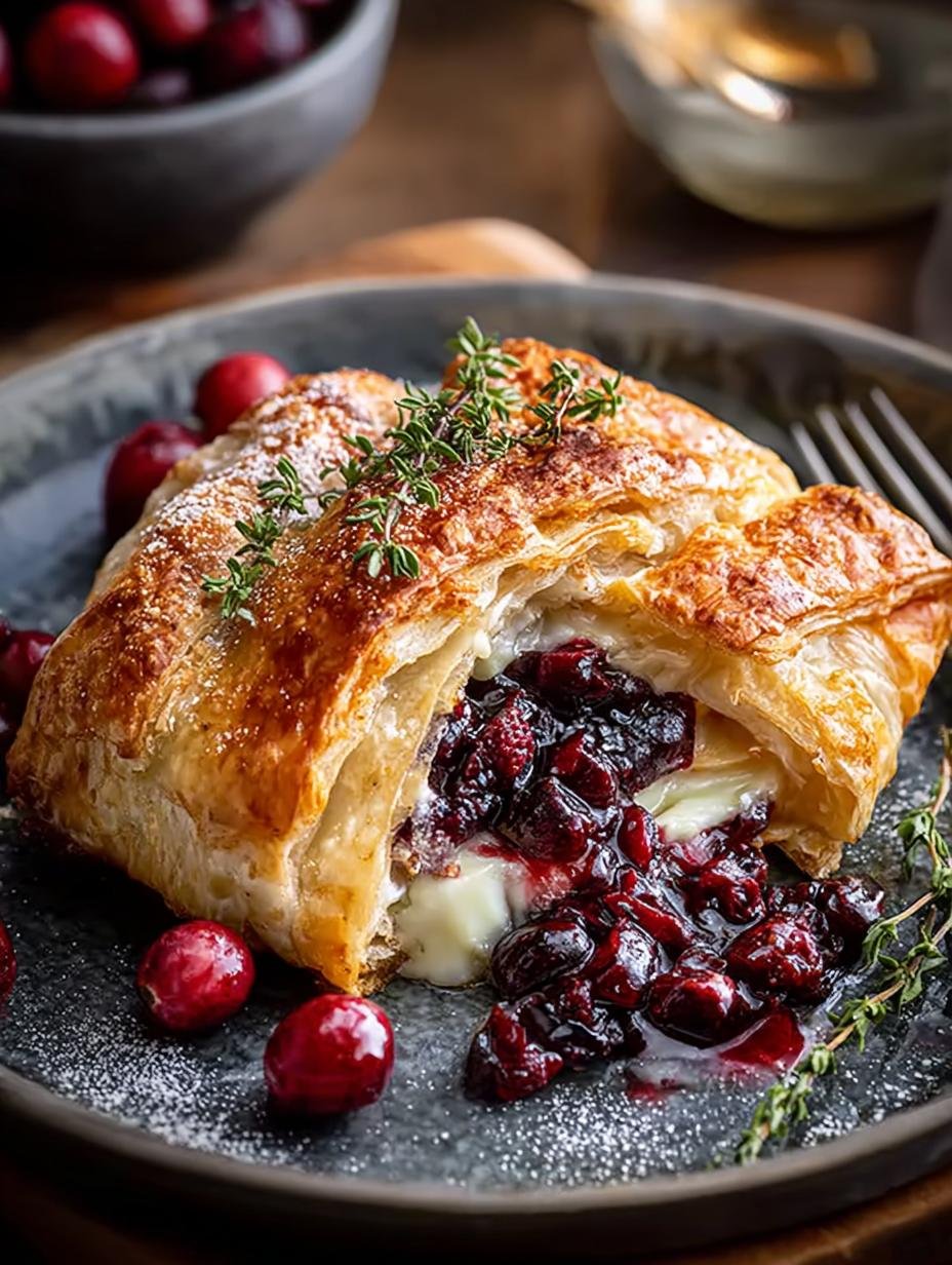Pastry Wrapped Cranberry Brie: The Ultimate Holiday Delight - Pastry Wrapped Cranberry Brie - main visual representation