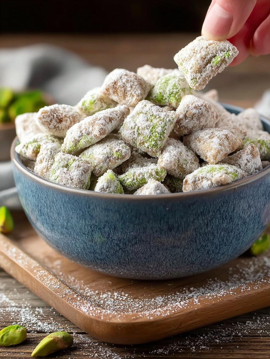 Delicious Pistachio Puppy Chow: A Sweet Treat to Make - Pistachio Puppy Chow - main visual representation