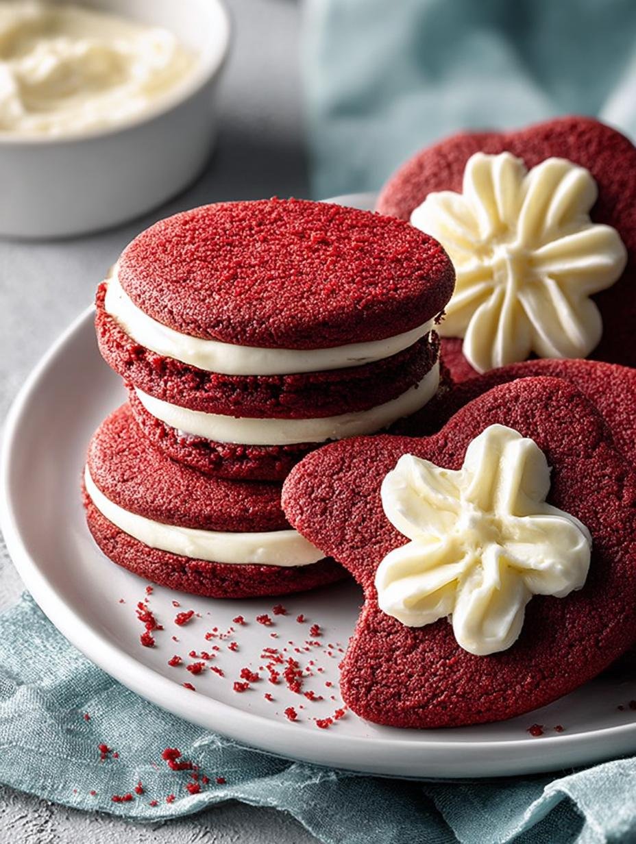 Red Velvet Cookies with Cream Cheese Frosting Recipe: 5 Stars