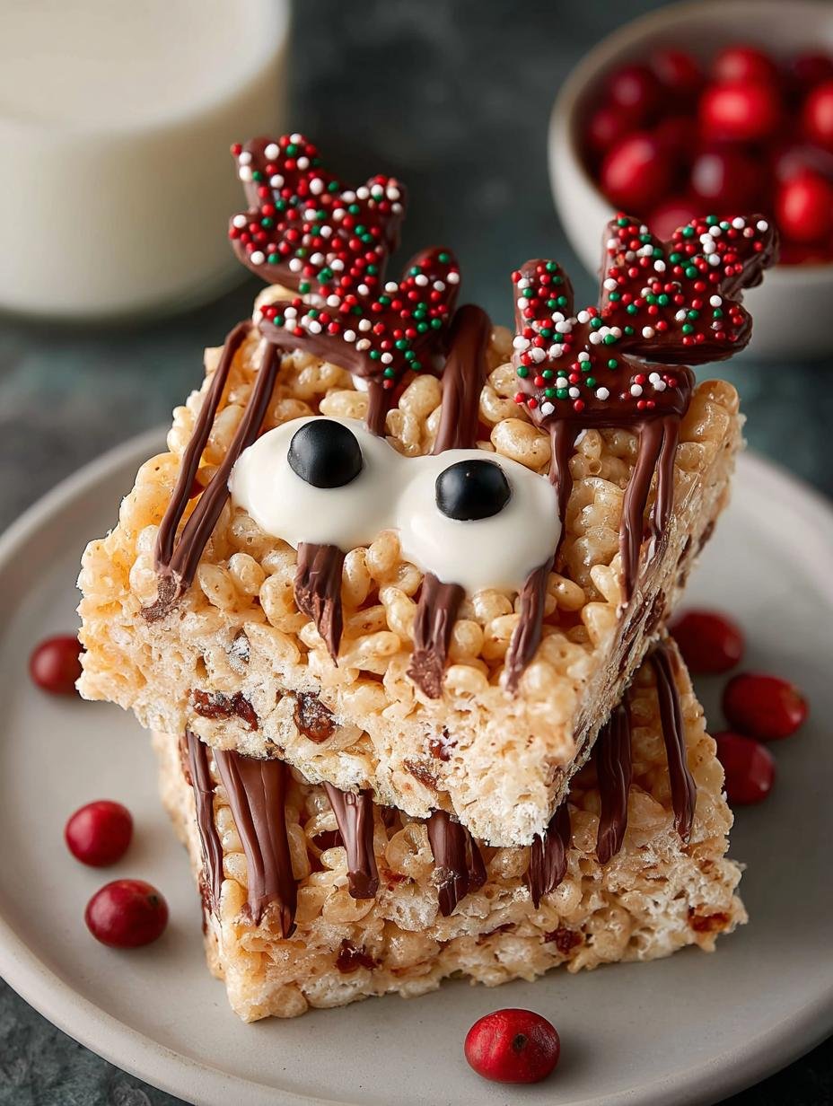 Delightful Reindeer Rice Krispie Treats for Christmas 2 Delightful Reindeer Rice Krispie Treats for Christmas - Reindeer Rice Krispie Treats - main visual representation