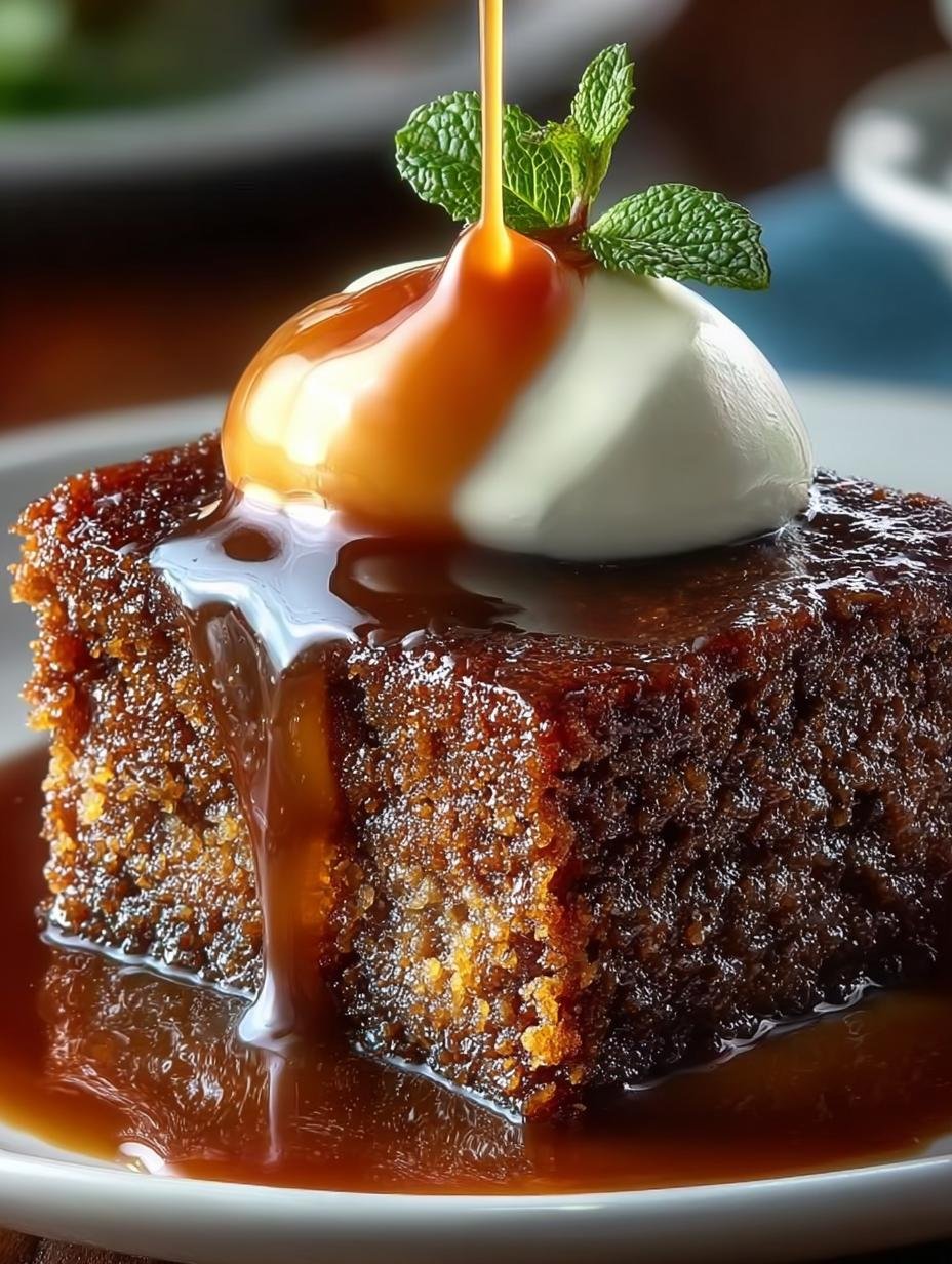Indulge in 5-Star Sticky Toffee Pudding Recipe - STICKY TOFFEE PUDDING, OLD-FASHIONED DESSERT - main visual representation