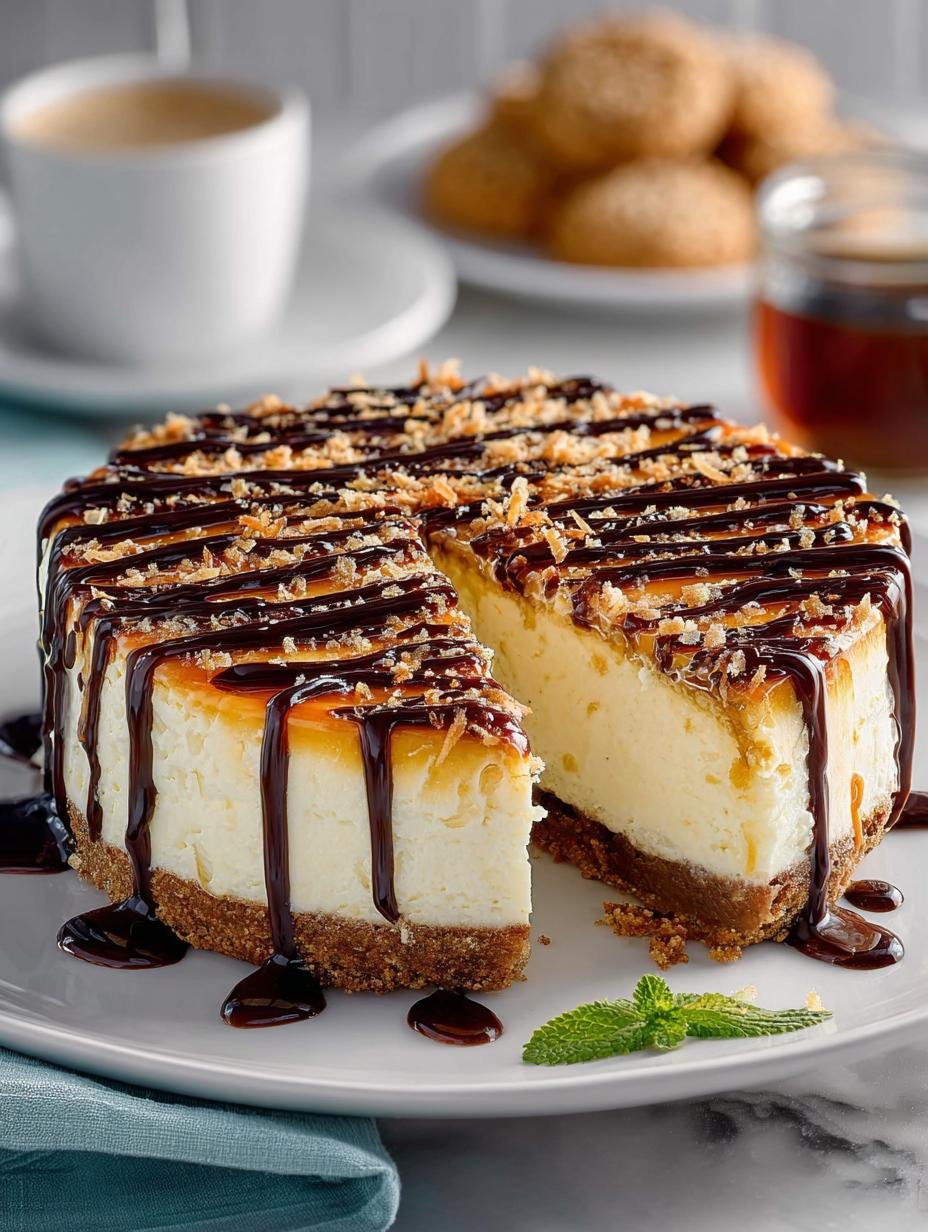 Irresistible Samoa Cheesecake Recipe with Caramel Delight - Samoa Cheesecake Recipe - additional detail