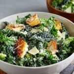 Savory Kale Caesar Salad with Roasted Garlic Dressing