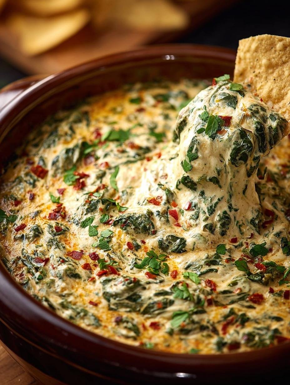 Delicious Slow Cooker Spinach Queso Dip Recipe