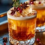Spiced Maple Bourbon Fizz Cocktail