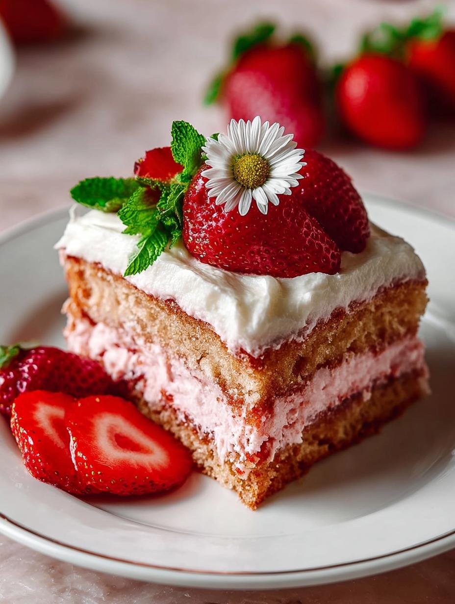 Strawberry Cake with Cream Cheese Frosting Recipe: 10 Steps - Strawberry Cake with Cream Cheese Frosting Recipe - main visual representation