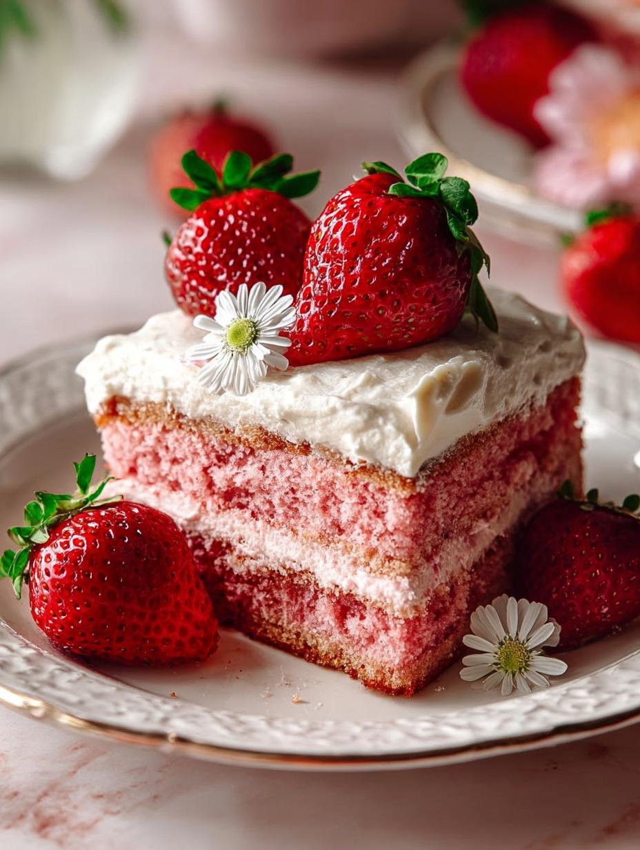 Strawberry Cake with Cream Cheese Frosting Recipe: 10 Steps - Strawberry Cake with Cream Cheese Frosting Recipe - additional detail