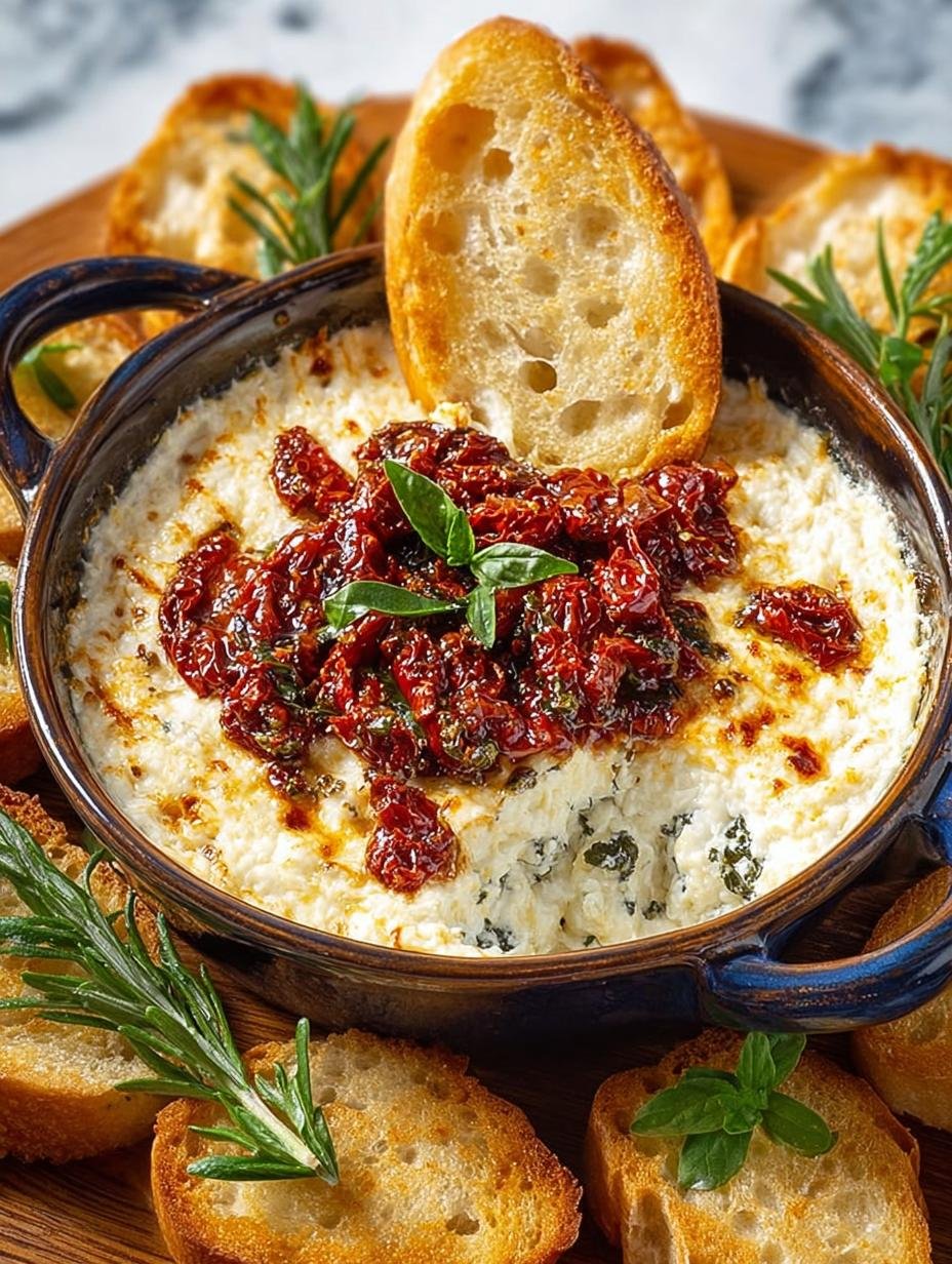 Irresistible Tuscan Cheese Dip with Sun-Dried Tomatoes Recipe