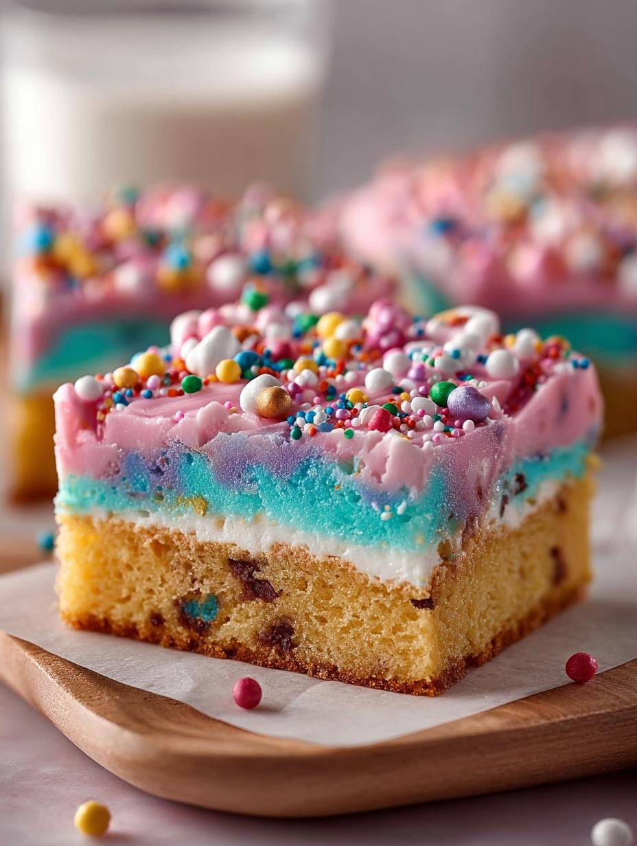 Unicorn Cake Mix Bars with Colorful Frosting Recipe - Unicorn Cake Mix Bars with Colorful Frosting Recipe - main visual representation
