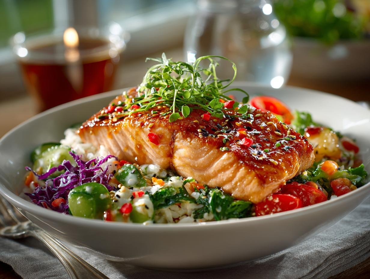 Bang bang salmon bowls: 5 reasons to try this easy recipe - Bang bang salmon bowls: Discover this easy rice bowl recipe! - main visual representation