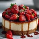 Biscoff Cheesecake, Sumac Strawberries, Dessert Recipe