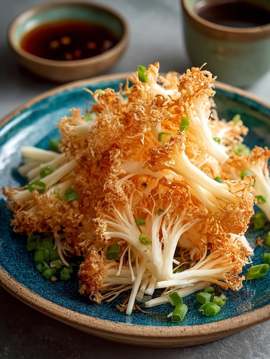 Crispy Fried Enoki Mushrooms That Will Delight You - Crispy Fried Enoki Mushrooms - main visual representation