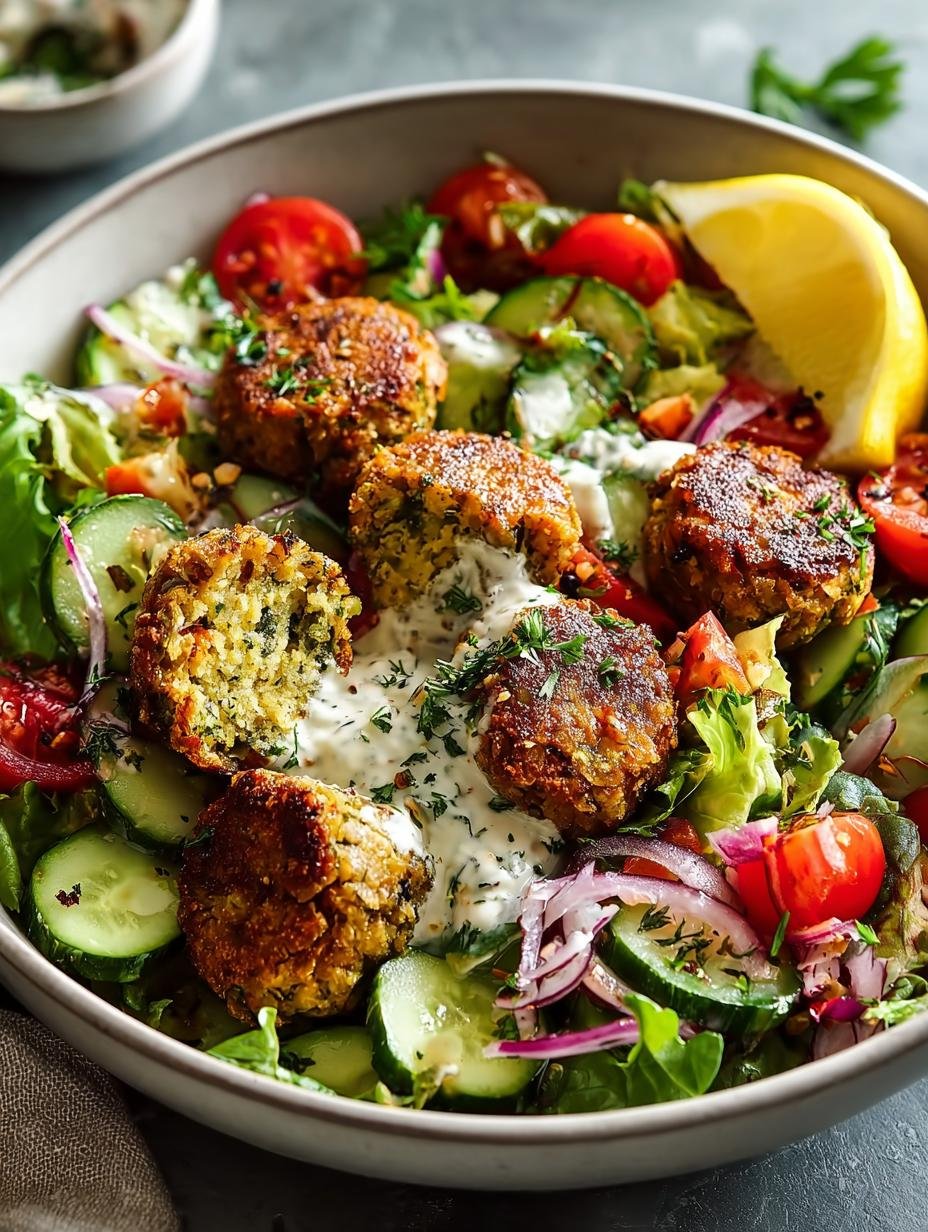 Falafel Salad: 7 Flavorful Benefits You Can't Resist - Falafel Salad, Lemon Garlic Dressing, Flavorful Salad - additional detail