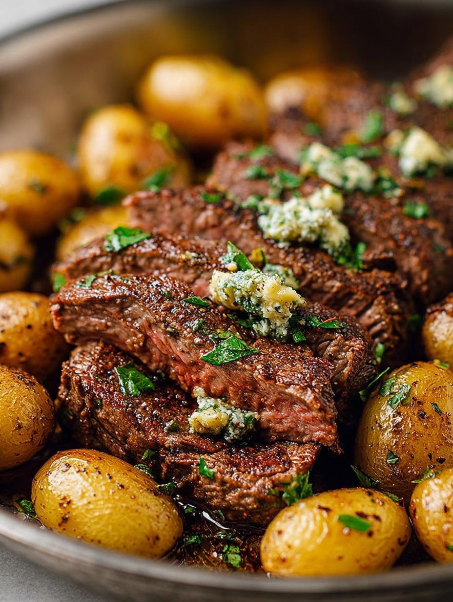 Delicious Garlic Butter Steak Skillet Dinner Recipe - Garlic Butter Steak Skillet - additional detail