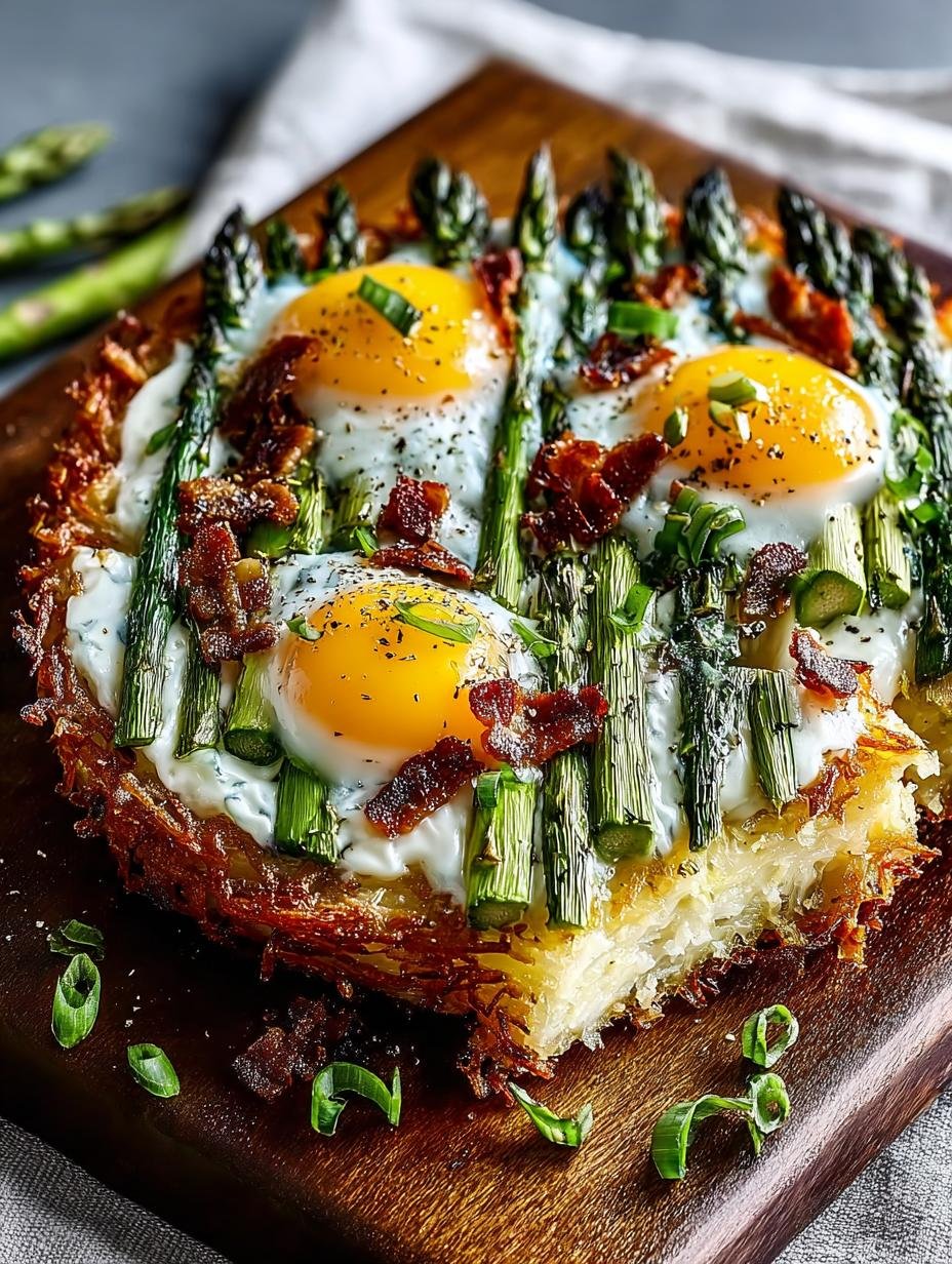 Irresistible Hash Brown Breakfast Pizza with Asparagus Bliss - Irresistible Hash Brown Breakfast Pizza with Asparagus Delight - additional detail