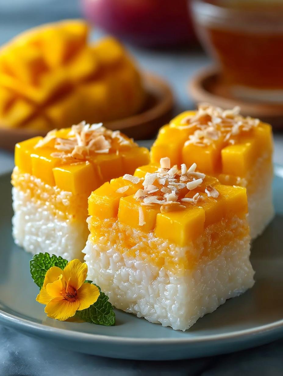 Irresistible Thai Mango Sticky Rice Treats to Savor 3 Irresistible Thai Mango Sticky Rice Treats to Savor - Irresistible Thai Mango Sticky Rice Treats (Vegan, Gluten-Free) - additional detail