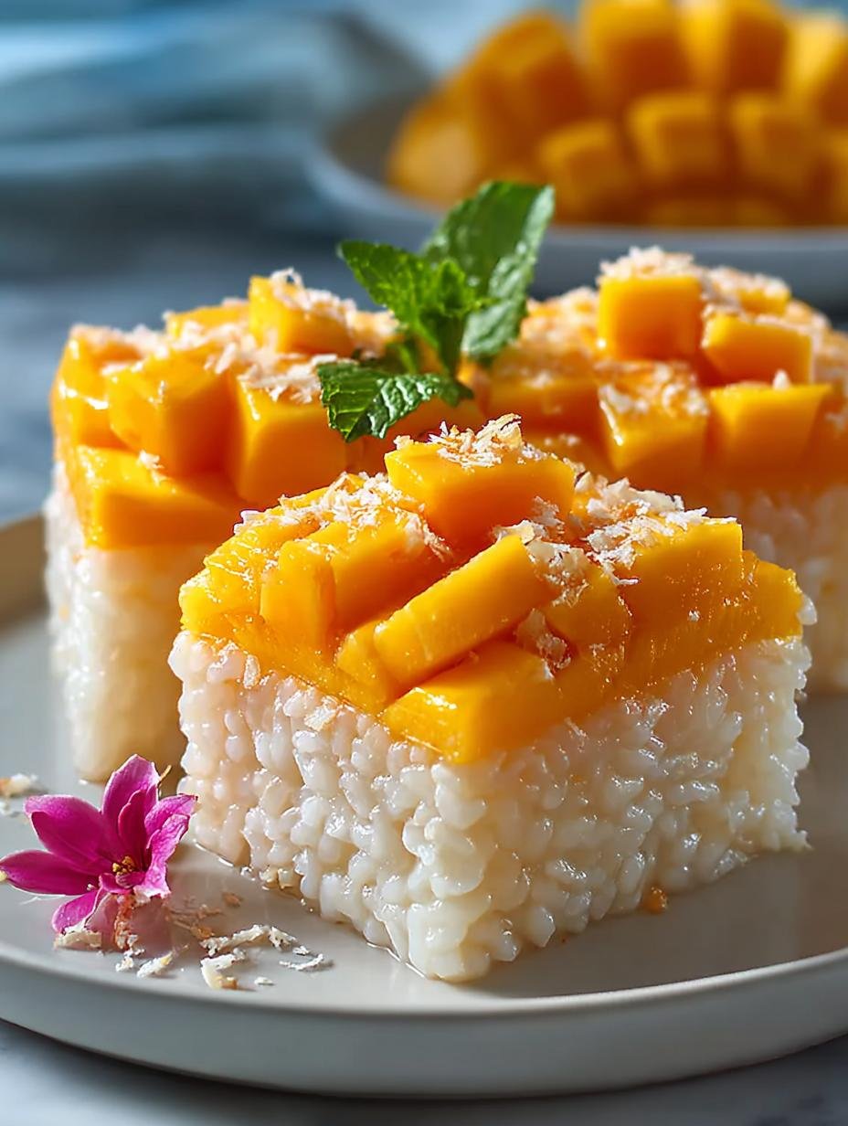 Irresistible Thai Mango Sticky Rice Treats to Savor 1 Irresistible Thai Mango Sticky Rice Treats (Vegan, Gluten-Free)