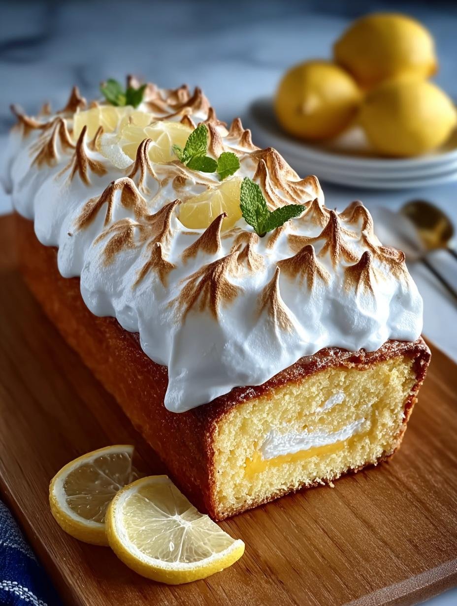 Zesty Lemon Meringue Loaf Cake for Sweet Moments - LEMON MERINGUE LOAF CAKE - main visual representation