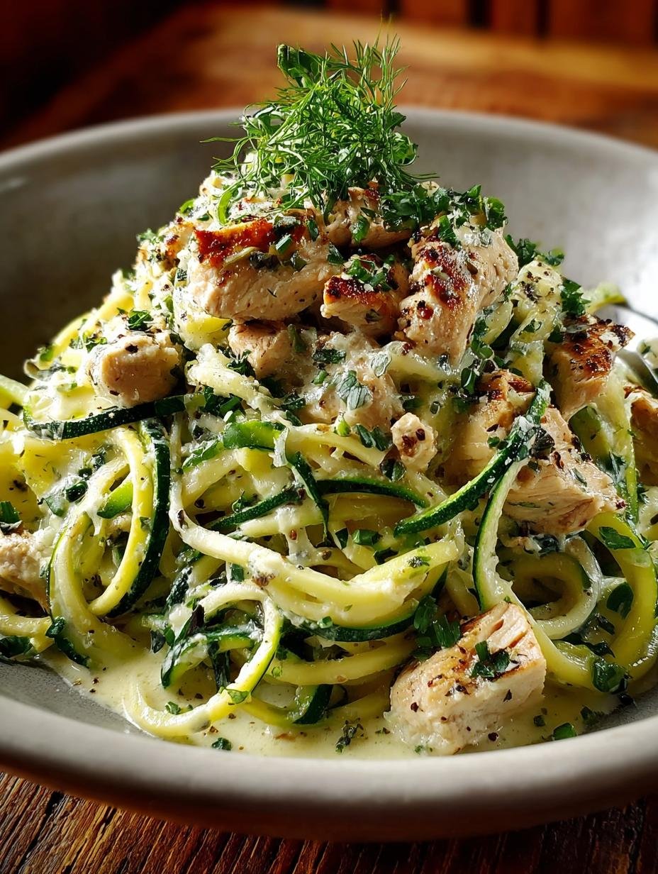 Low-Carb Chicken Alfredo Zucchini Noodles That Satisfy Your Cravings - Low-Carb Chicken Alfredo Zucchini Noodles That Satisfy! - main visual representation