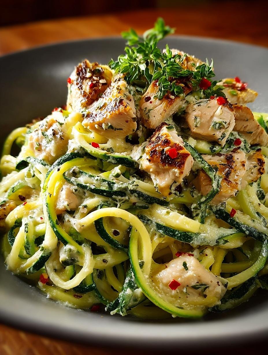 Low-Carb Chicken Alfredo Zucchini Noodles That Satisfy Your Cravings - Low-Carb Chicken Alfredo Zucchini Noodles That Satisfy! - additional detail
