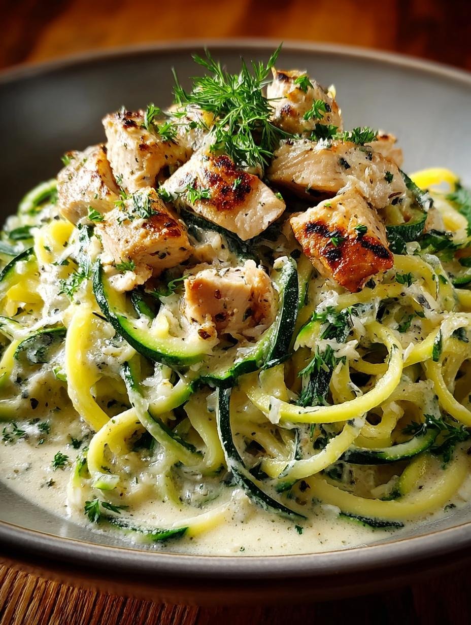 Low-Carb Chicken Alfredo Zucchini Noodles That Satisfy!