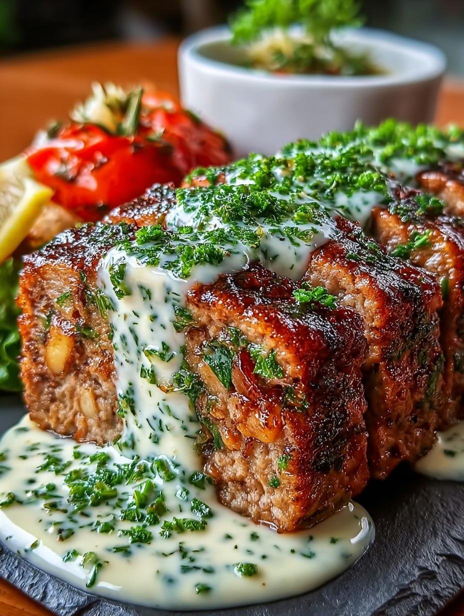 Mediterranean Meatloaf with Garlic Herb Sauce: 7 Savory Steps - Mediterranean Meatloaf with Garlic Herb Sauce - main visual representation
