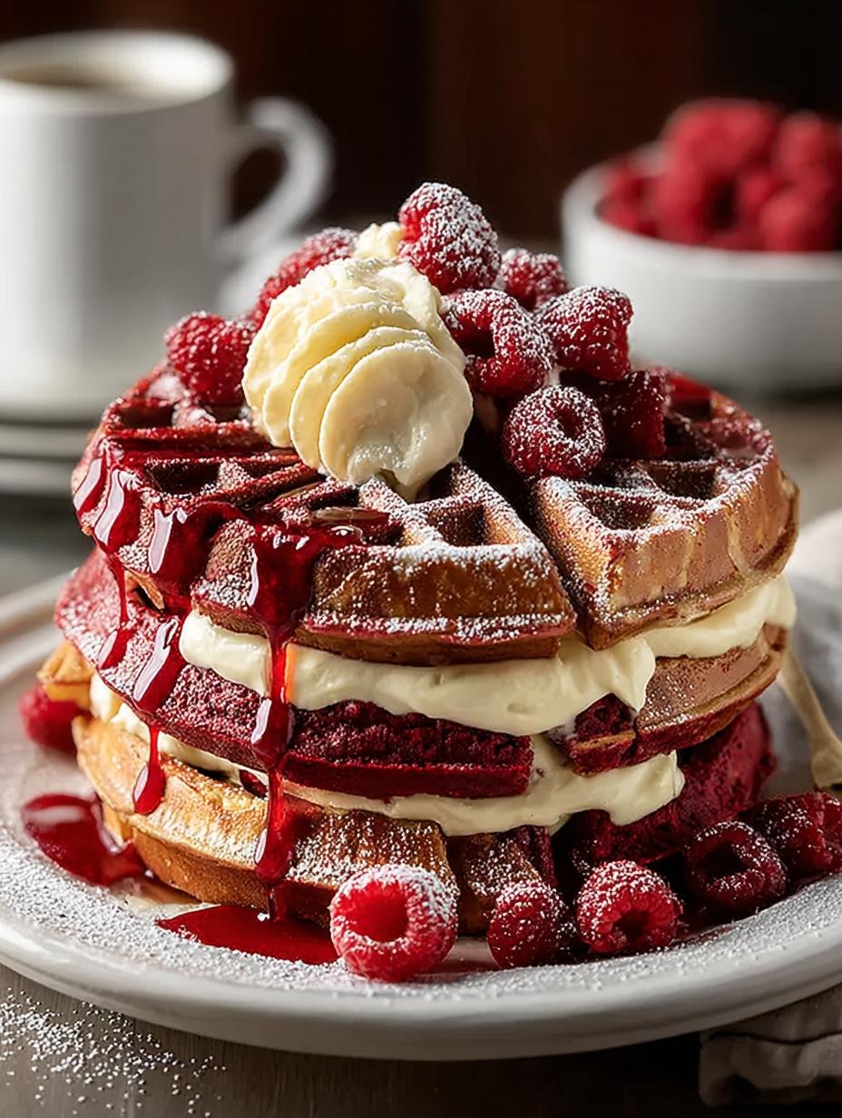 Red Velvet Marble Waffles: 7 Irresistible Ways to Indulge 3 Red Velvet Marble Waffles: 7 Irresistible Ways to Indulge - Red Velvet Marble Waffles - additional detail