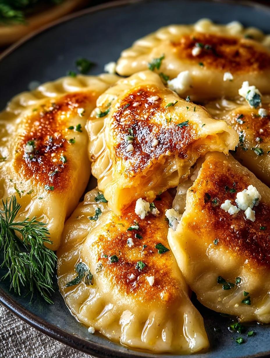 Roasted Butternut Squash Pierogi with Savory Sage Butter - Roasted Butternut Squash Pierogi - additional detail