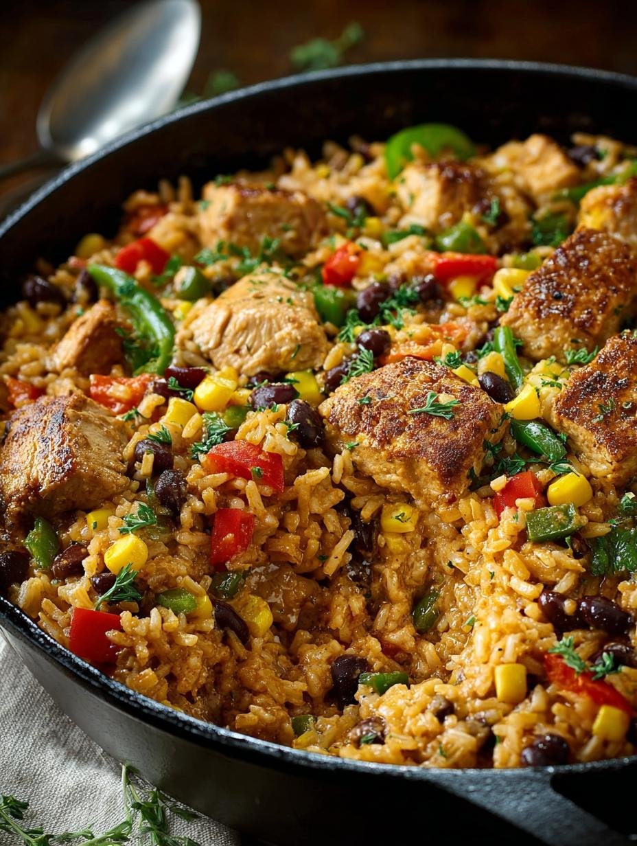 Delicious Southwest Chicken Rice Skillet Recipe - SOUTHWEST CHICKEN RICE SKILLET - main visual representation