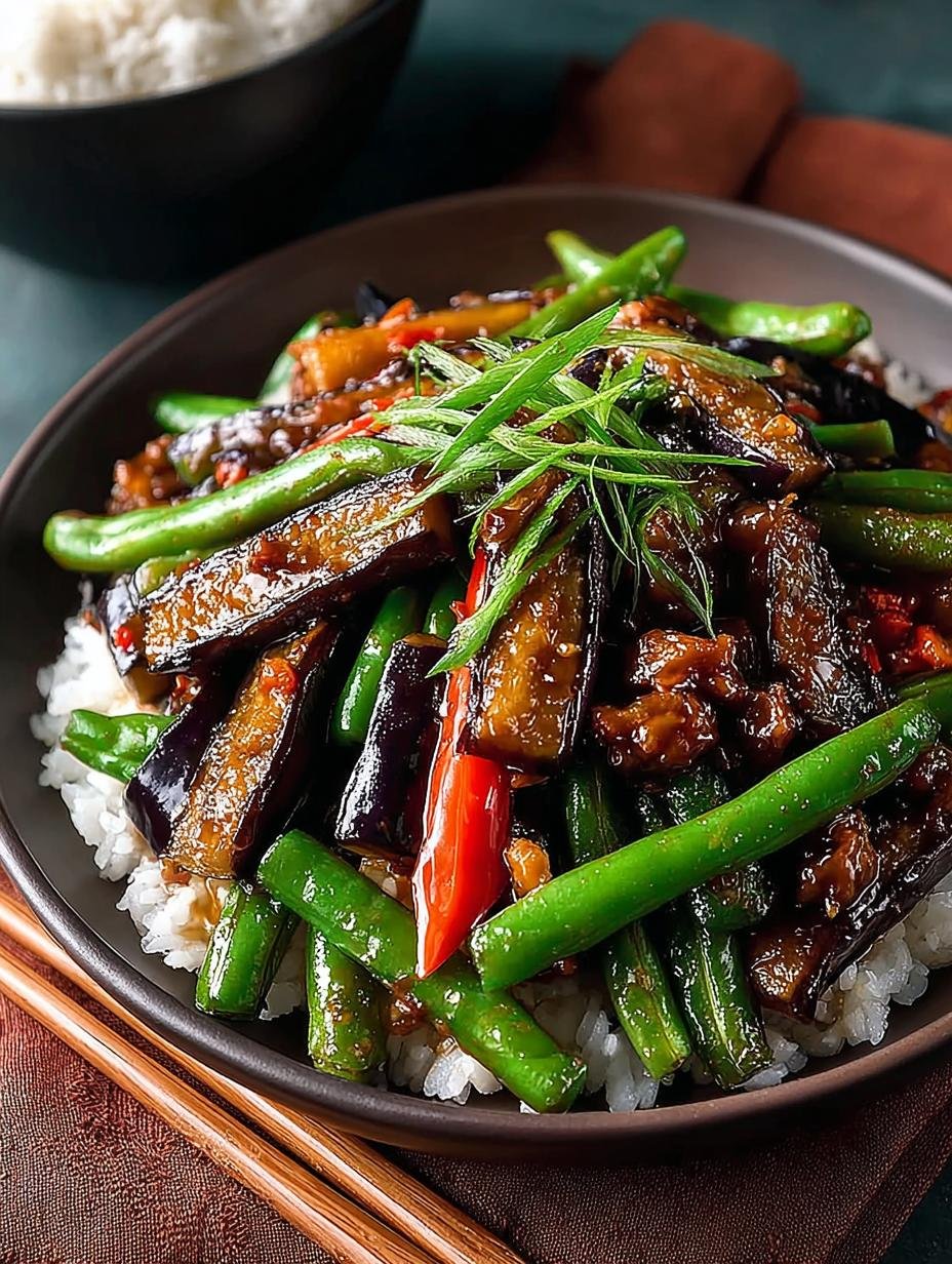 Savor the Flavor: Chinese Stir-Fried Eggplant and Green Beans - additional detail