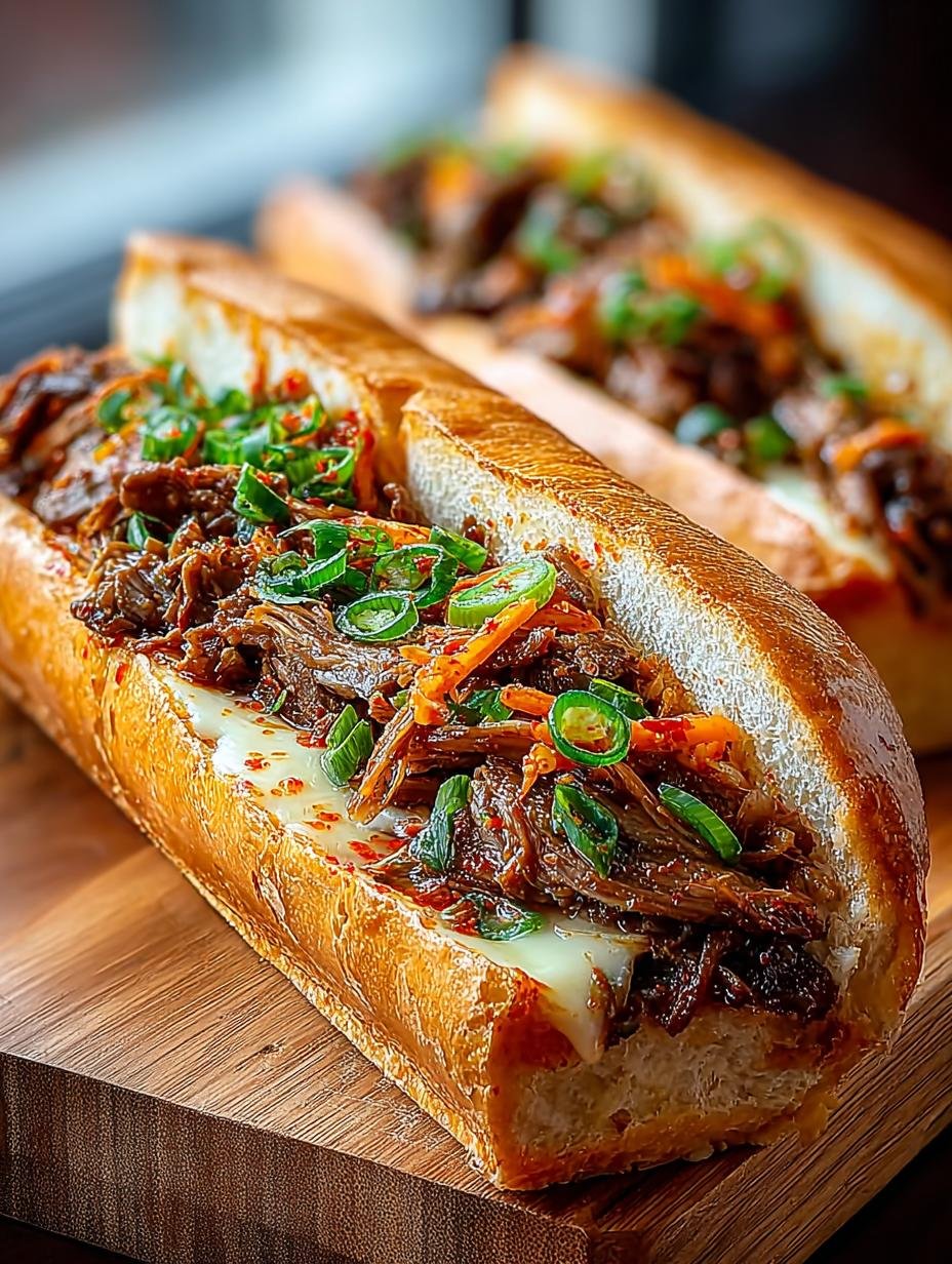 Delicious Spicy Kimchi Bulgogi Cheesesteak Recipe - Spicy Kimchi Bulgogi Cheesesteak - main visual representation