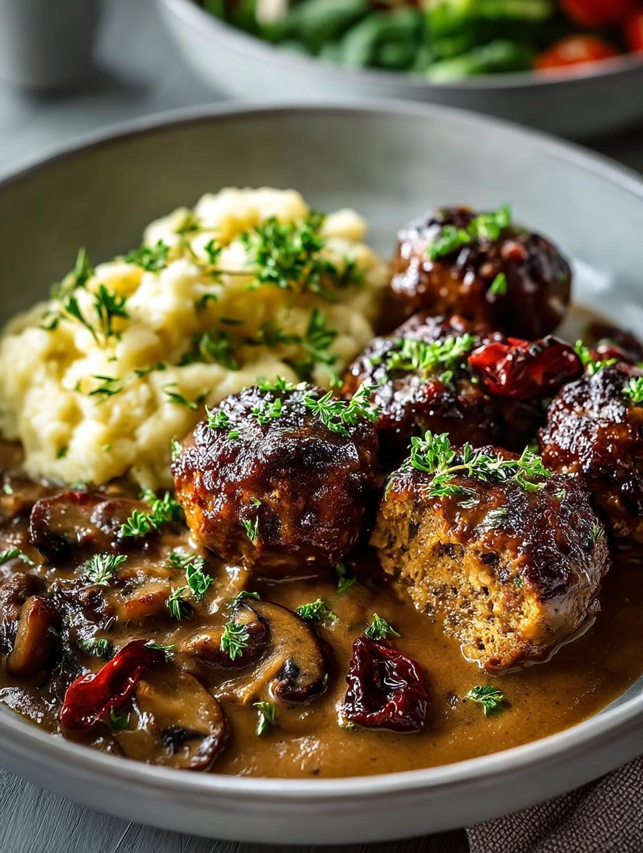 Vegan Meatballs with Mushroom Gravy That Will Wow You - Vegan Meatballs with Mushroom Gravy That Will Wow You - additional detail