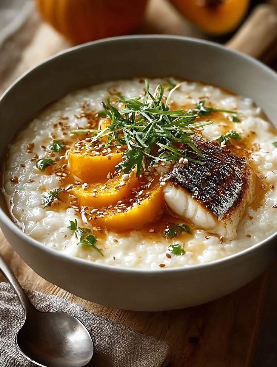 Warm Up with Honeynut Squash Congee & Poached Fish Delight 1 Warm Up with Honeynut Squash Congee & Poached Fish Delight