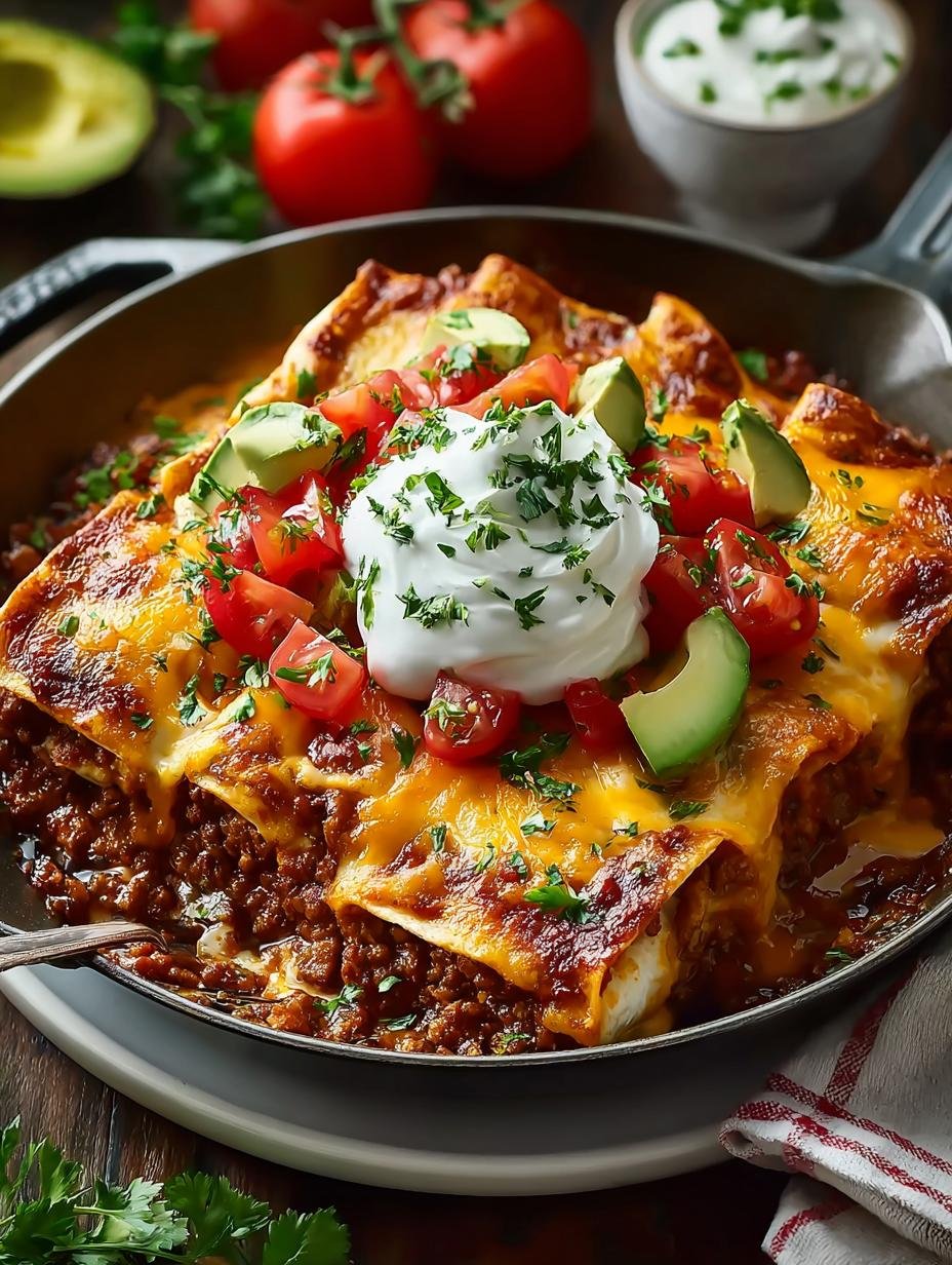Sizzling Beef Skillet Enchiladas for Cozy Nights - Beef Skillet Enchiladas - additional detail