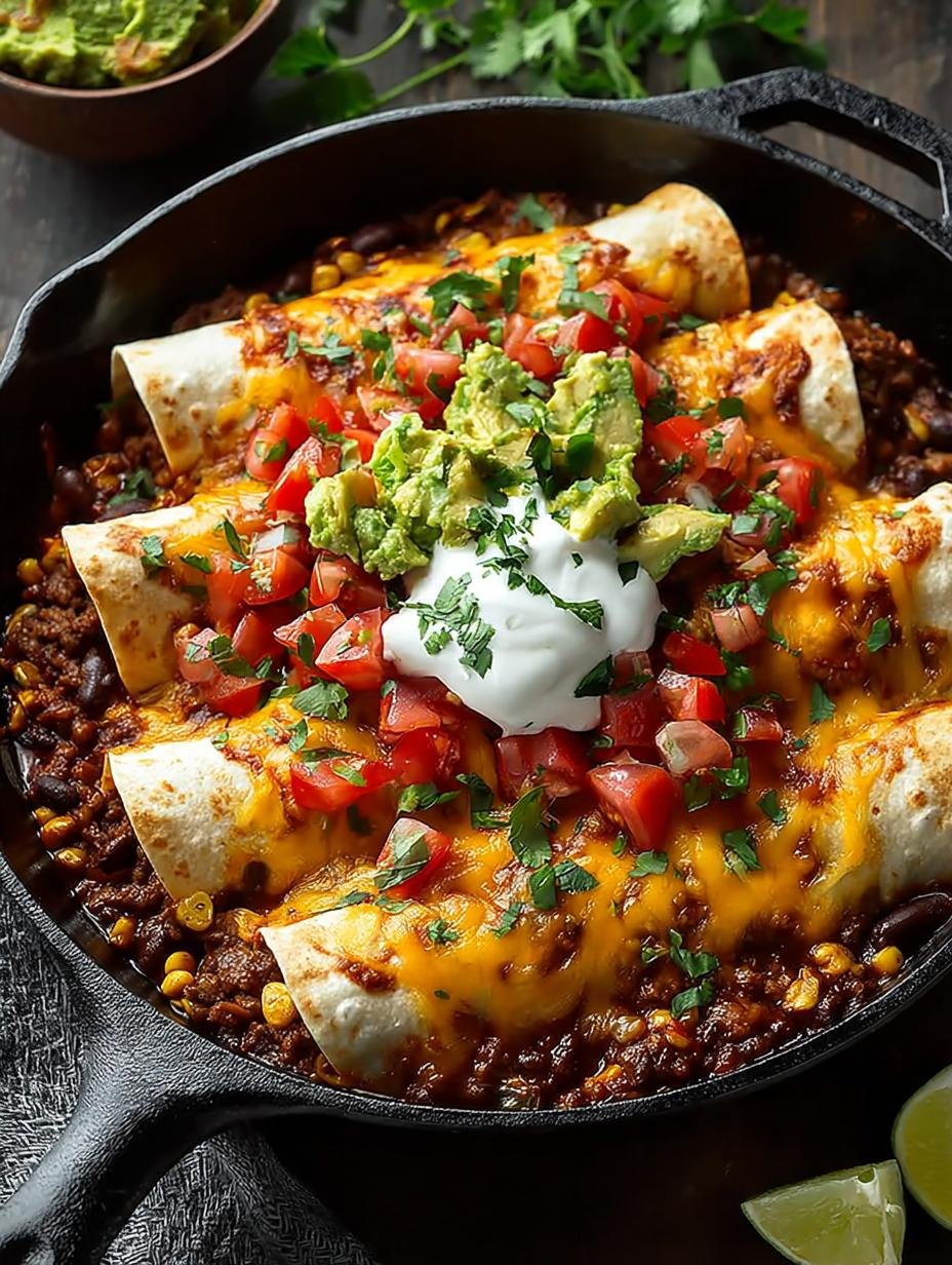 Sizzling Beef Skillet Enchiladas for Cozy Nights