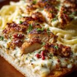 Blackened Chicken Alfredo Recipe, Garlic Bread Recipe, Chicken Alfredo, Blackened Chicken