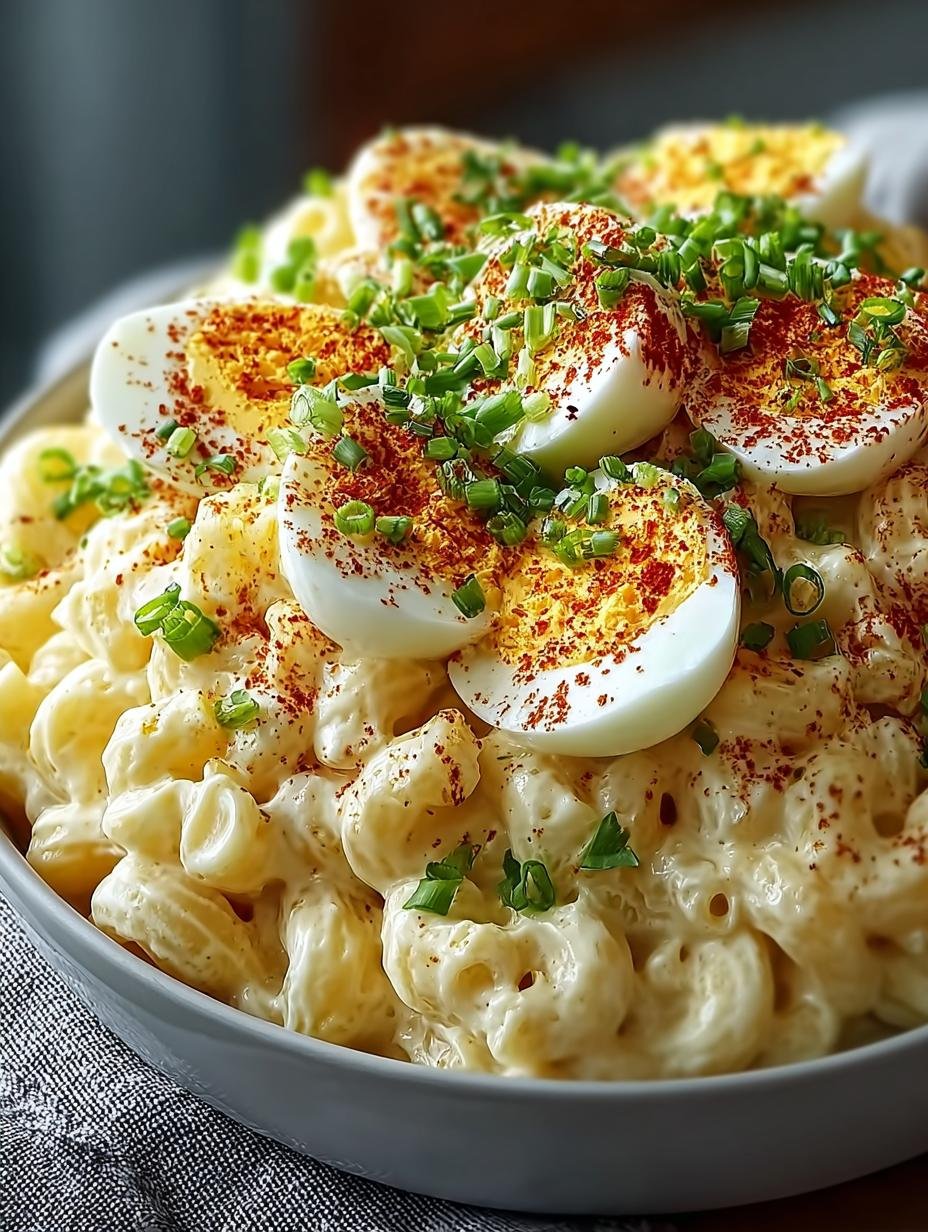 Delightful Creamy Deviled Egg Macaroni Salad for Your Table