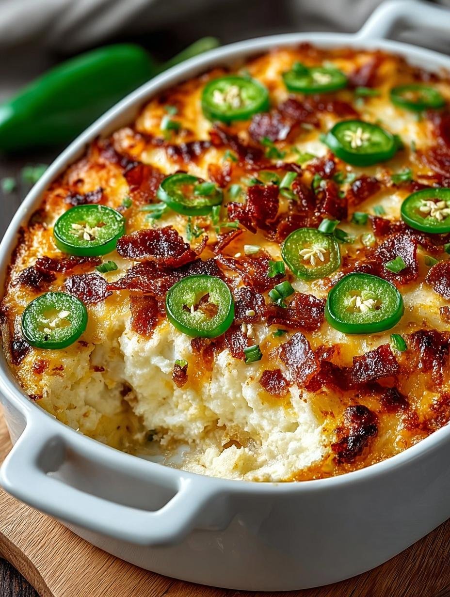 Delicious Keto Jalapeño Popper Casserole Recipe - KETO JALAPEÑO POPPER CASSEROLE - main visual representation