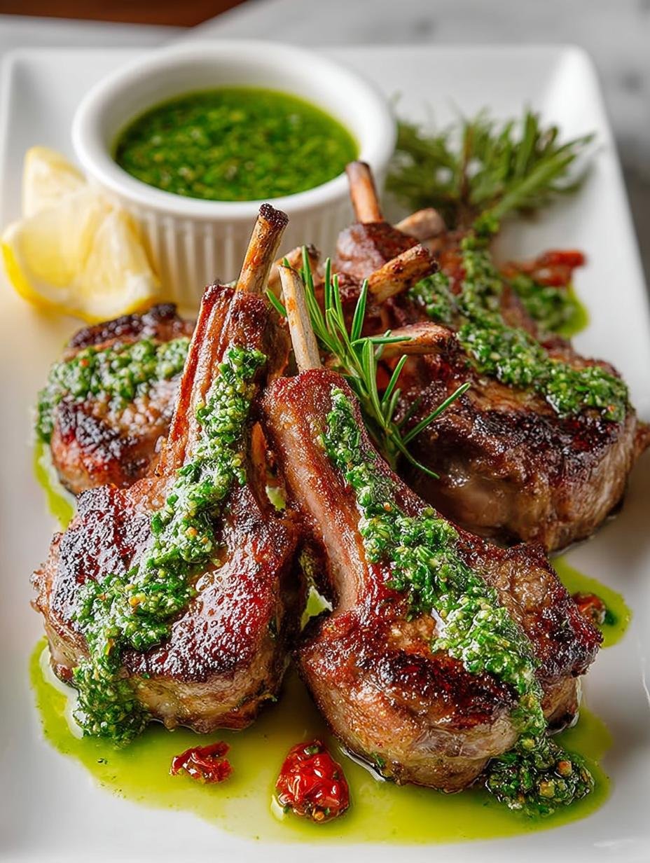 Mediterranean Lamb Chops, Herb Sauce Recipe Delight