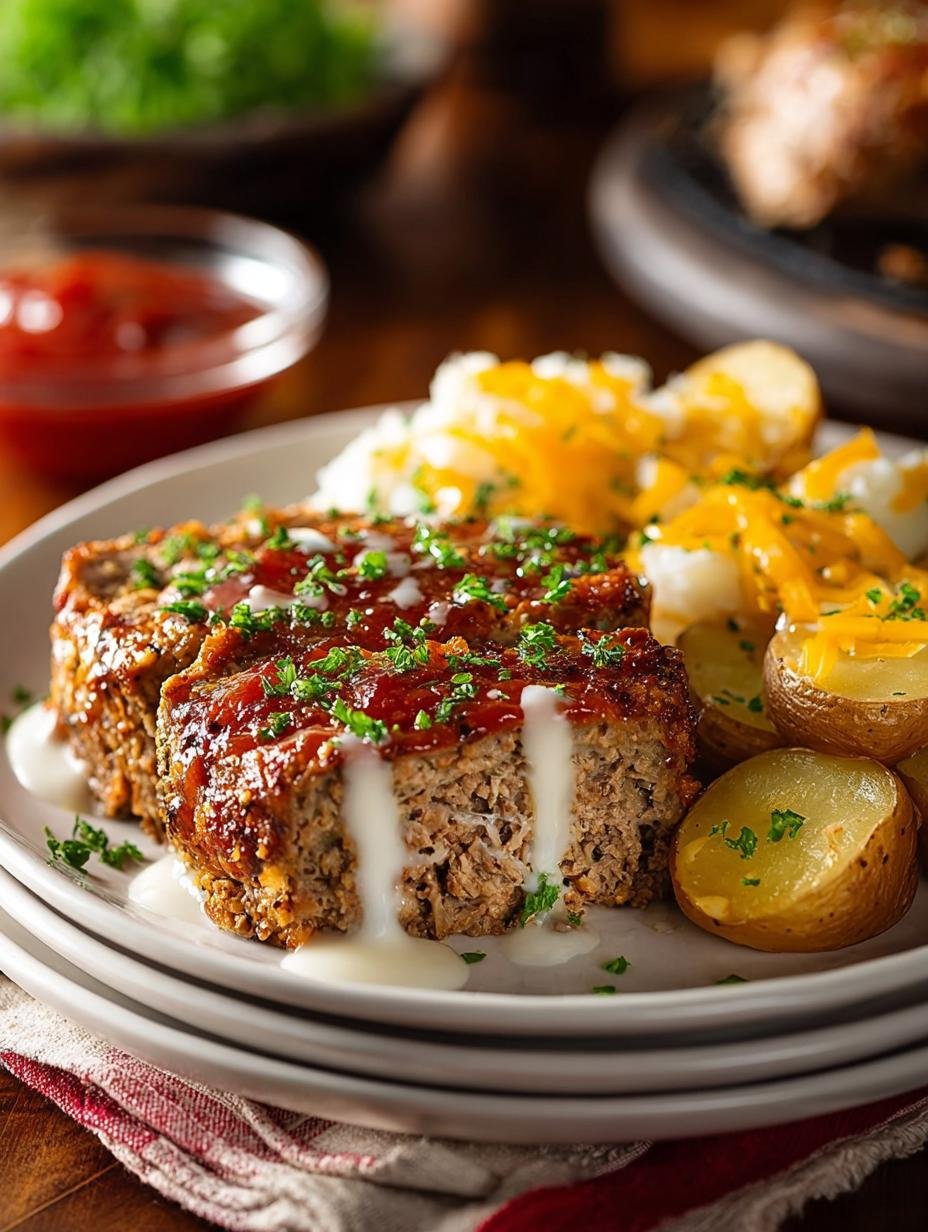 Slow Cooker Meatloaf with Cheesy Potatoes Recipe: 5 Hours of Comfort - Slow Cooker Meatloaf with Cheesy Potatoes Recipe - main visual representation