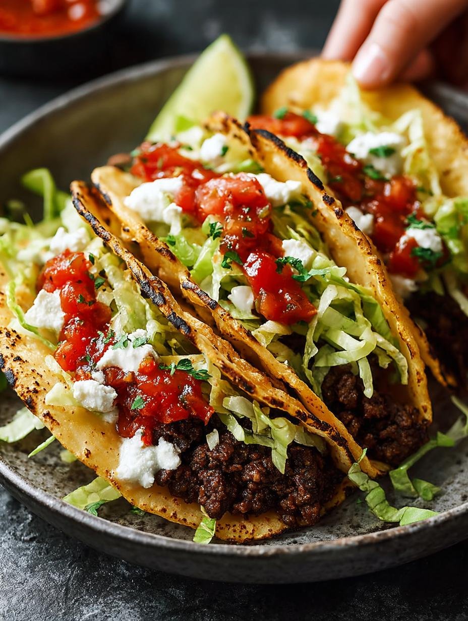 Smash Tacos with Seasoned Ground Beef Recipe in 10 Minutes - Smash Tacos with Seasoned Ground Beef Recipe - main visual representation