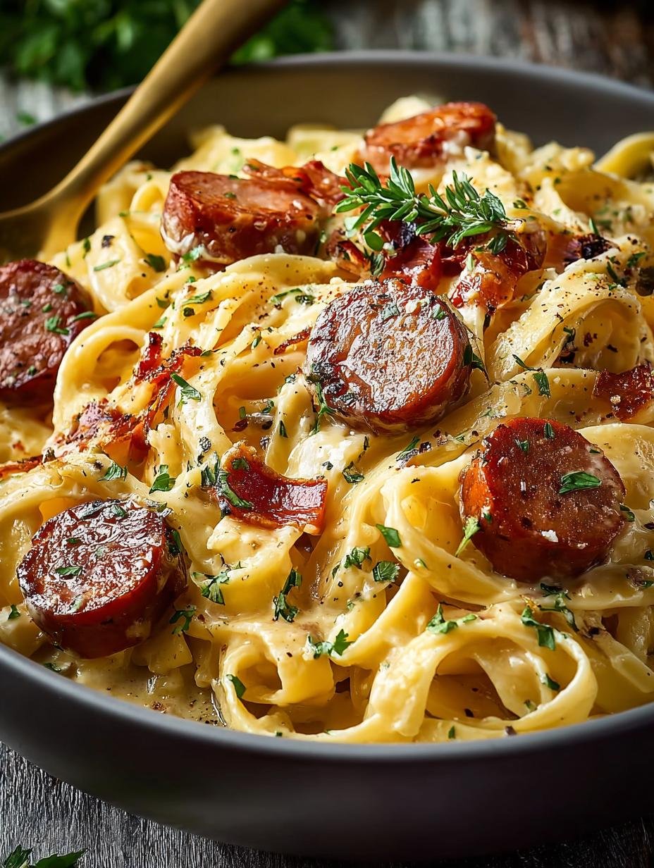 Smoked Sausage Cajun Alfredo: 7 Steps to Heaven - Smoked Sausage Cajun Alfredo - main visual representation